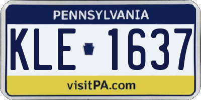 PA license plate KLE1637
