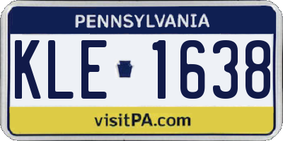 PA license plate KLE1638