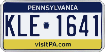 PA license plate KLE1641