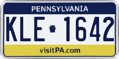 PA license plate KLE1642
