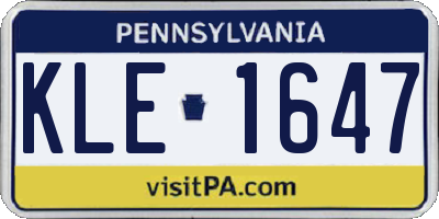 PA license plate KLE1647