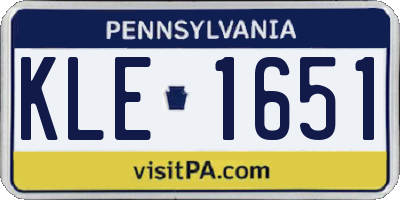 PA license plate KLE1651