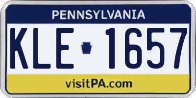 PA license plate KLE1657