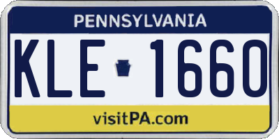 PA license plate KLE1660