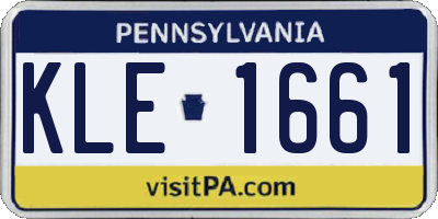 PA license plate KLE1661