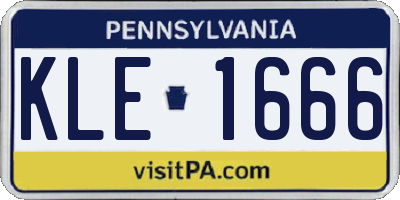 PA license plate KLE1666