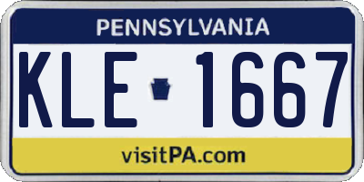 PA license plate KLE1667