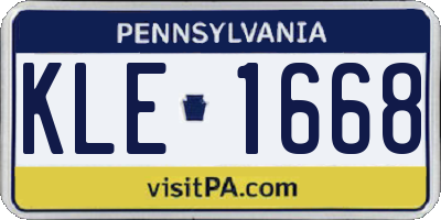 PA license plate KLE1668