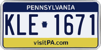 PA license plate KLE1671