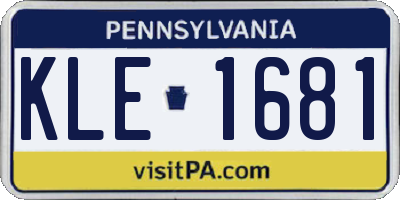 PA license plate KLE1681