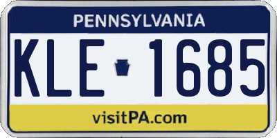 PA license plate KLE1685