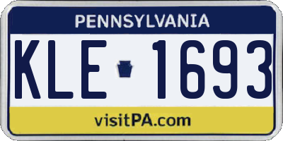 PA license plate KLE1693