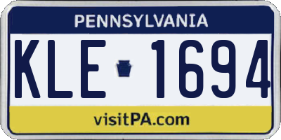 PA license plate KLE1694