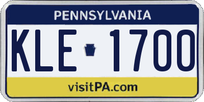 PA license plate KLE1700