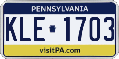 PA license plate KLE1703