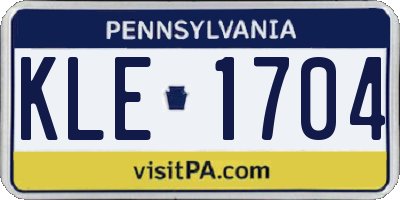 PA license plate KLE1704
