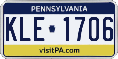 PA license plate KLE1706