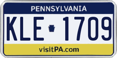 PA license plate KLE1709