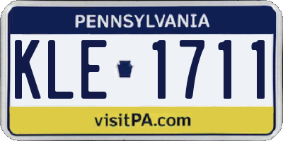 PA license plate KLE1711