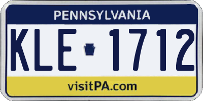 PA license plate KLE1712