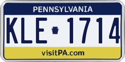 PA license plate KLE1714