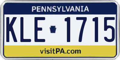 PA license plate KLE1715