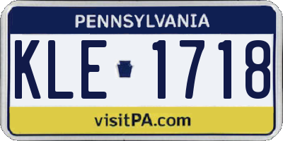 PA license plate KLE1718