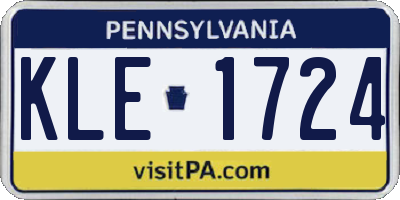 PA license plate KLE1724