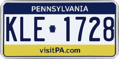 PA license plate KLE1728