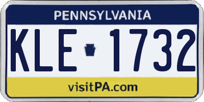 PA license plate KLE1732