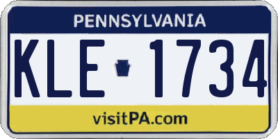 PA license plate KLE1734