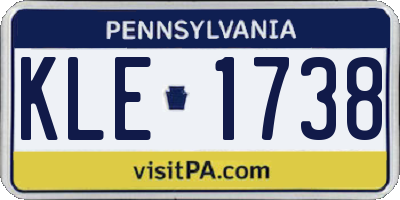 PA license plate KLE1738