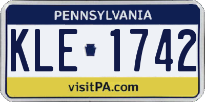 PA license plate KLE1742