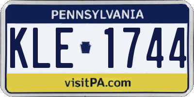 PA license plate KLE1744