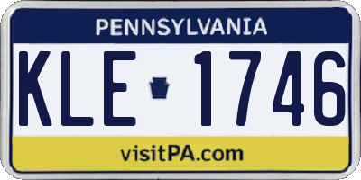 PA license plate KLE1746
