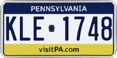 PA license plate KLE1748
