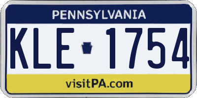 PA license plate KLE1754