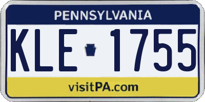 PA license plate KLE1755