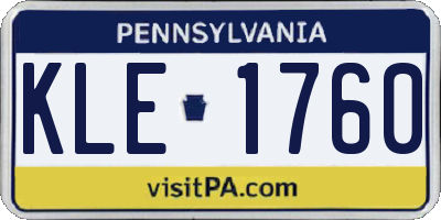 PA license plate KLE1760