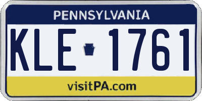 PA license plate KLE1761