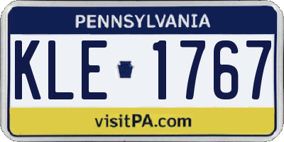 PA license plate KLE1767