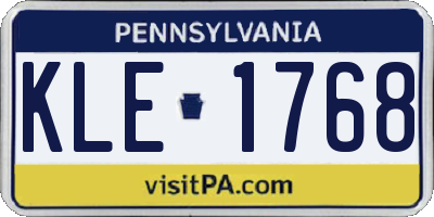 PA license plate KLE1768