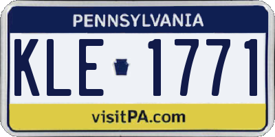 PA license plate KLE1771