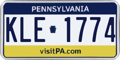PA license plate KLE1774