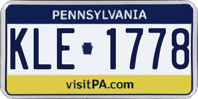 PA license plate KLE1778