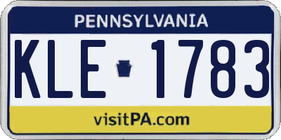 PA license plate KLE1783
