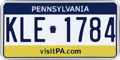 PA license plate KLE1784