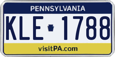 PA license plate KLE1788