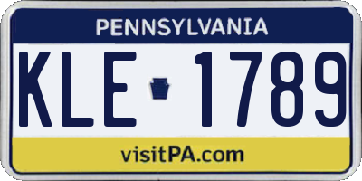 PA license plate KLE1789