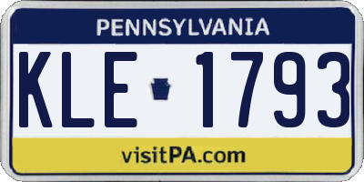 PA license plate KLE1793